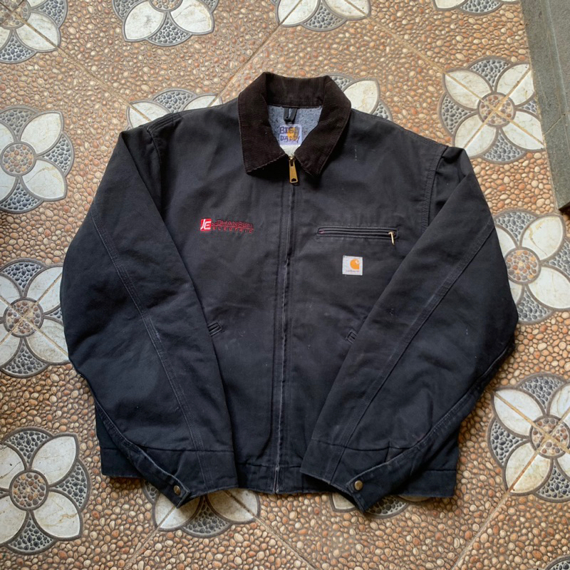 Carhartt J01 ブラック ジャケット Carhartt J01 BLK Duck Detroit Work Jacket Men's Size 54