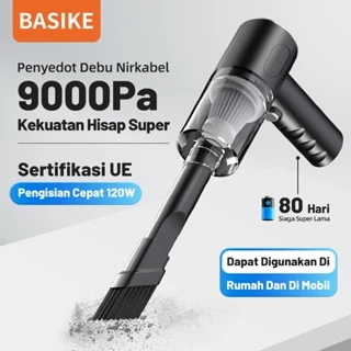 (HOT)BASIKE Penyedot Debu Nirkabel 9000Pa Kekuatan Hisap Super 120W Pengisian Cepat Siaga Super Lama