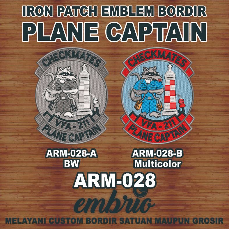 Jual ARM-028 Patch PLANE CAPTAIN VFA-211 Checkmates Tomcat Bomb ...