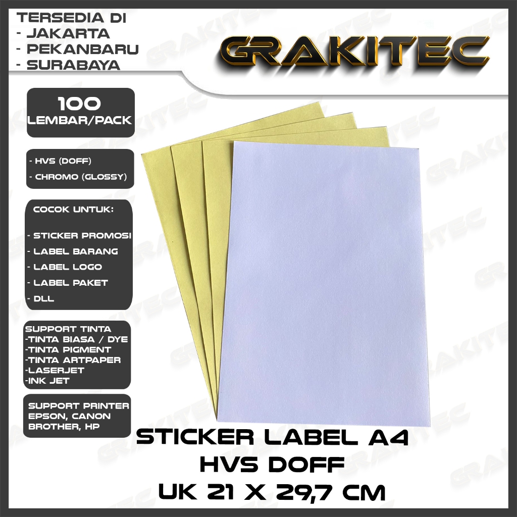 Jual Kertas Sticker Label A4 isi 100 Lembar / KERTAS STICKER A4 ...