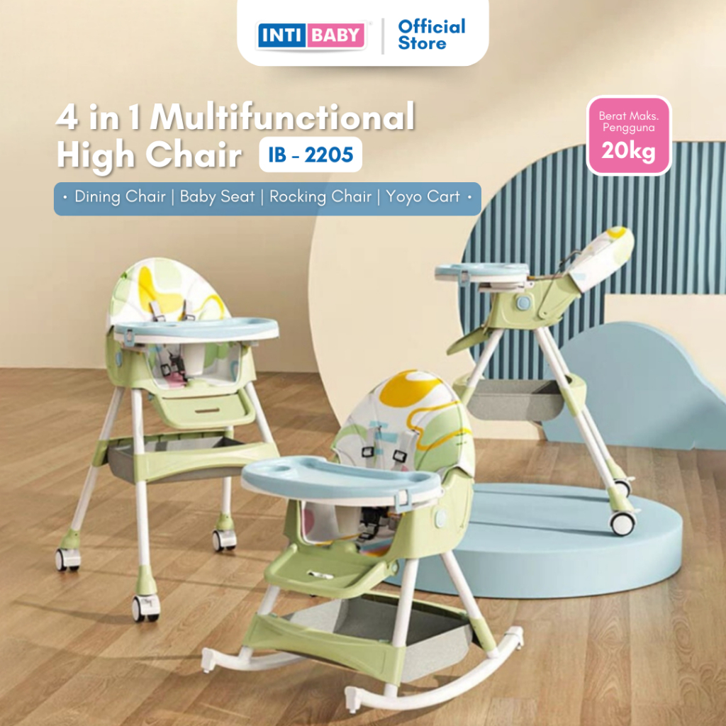 INTI BABY in Multifunctional High Chair (IB-2205) Dining Chair Baby  Seat Rocking Chair Yoyo Cart Tempat Duduk Bayi