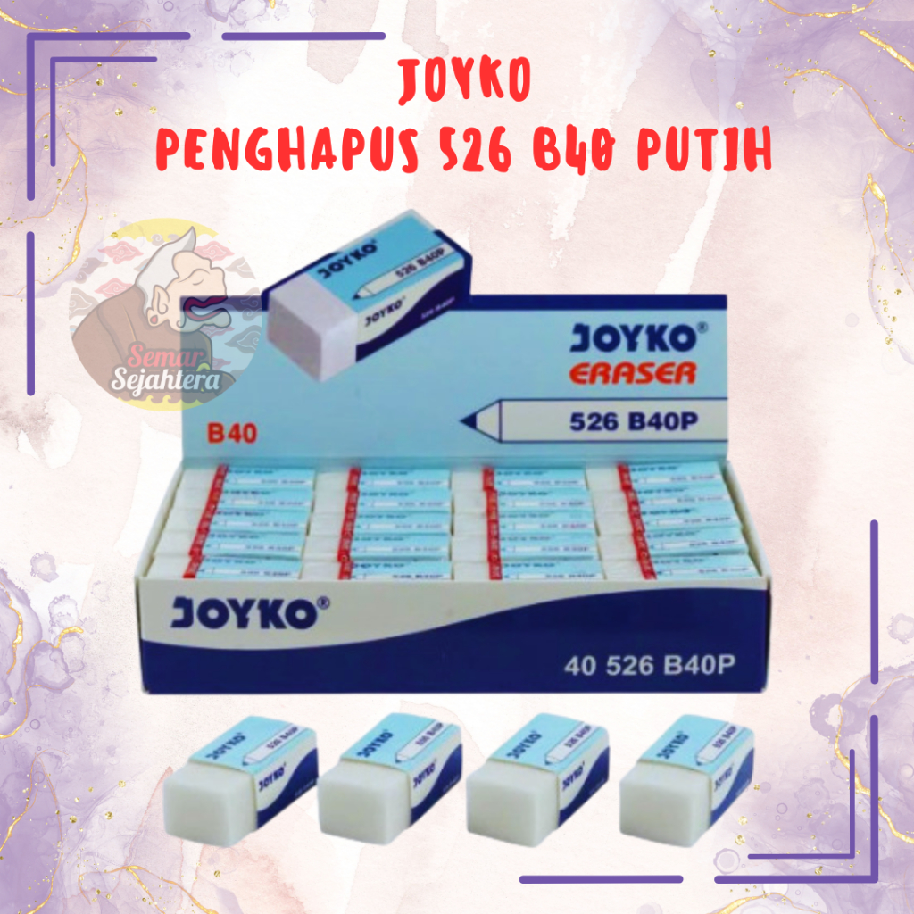 Jual Pcs Joyko 526 B40 Putih Penghapus Eraser Pensil Alat Tulis Murah