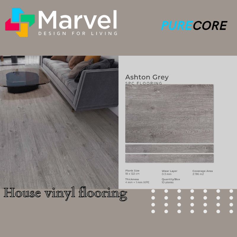 Jual spc flooring marvel PureCore tebal 5mm include ixpe desain lantai ...