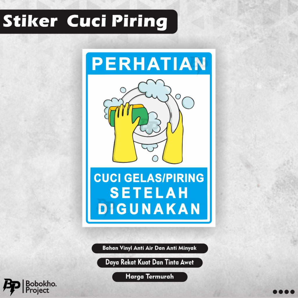 Jual Stiker Cuci Piring Cuci Piring Gelas Setelah Dipakai Stiker