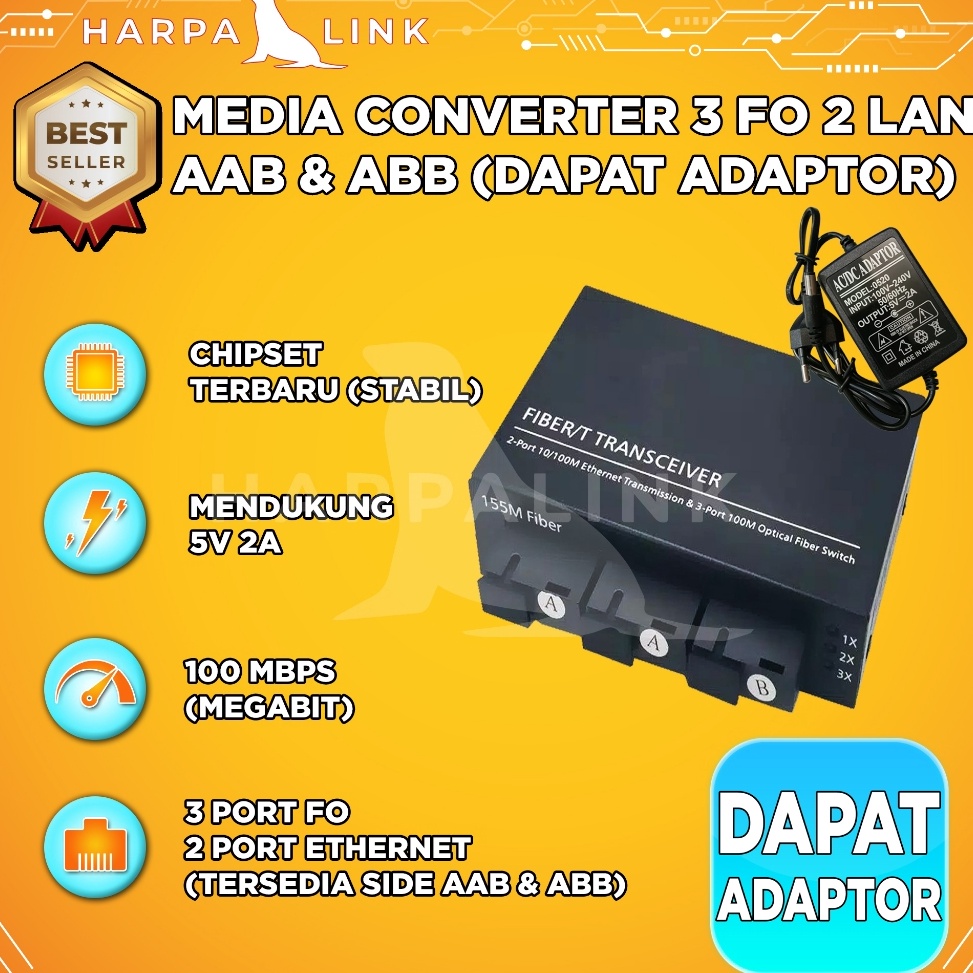 Jual Langsung Atc Media Converter 3 FO 2 LAN 3 SC 2 RJ45 11 Mbps Full ...