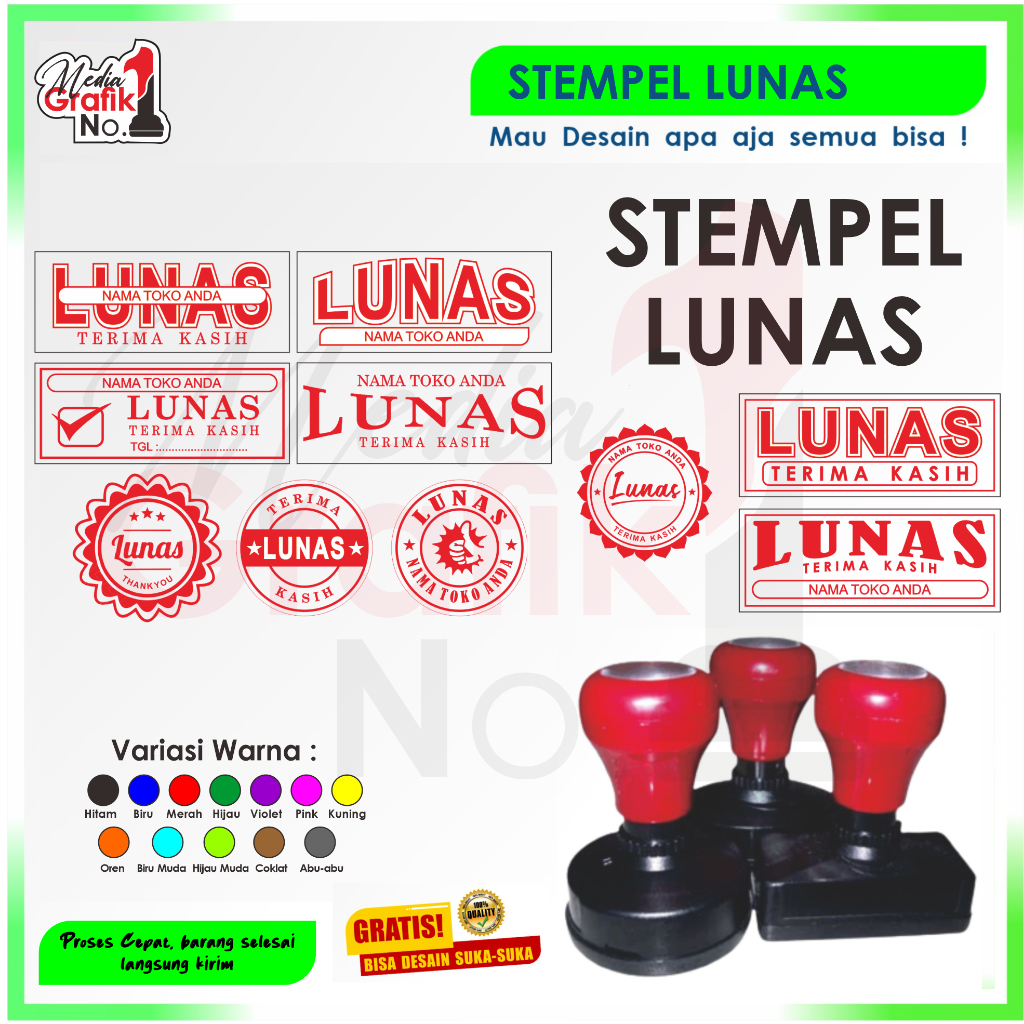 Jual COD Stempel Lunas Toko Alat Kantor / Stempel Usaha Custom ...