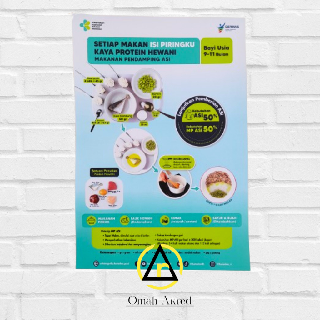 Jual Poster Isi Piringku Bayi Usia 9-12 Bulan - Gizi balita - Poster ...