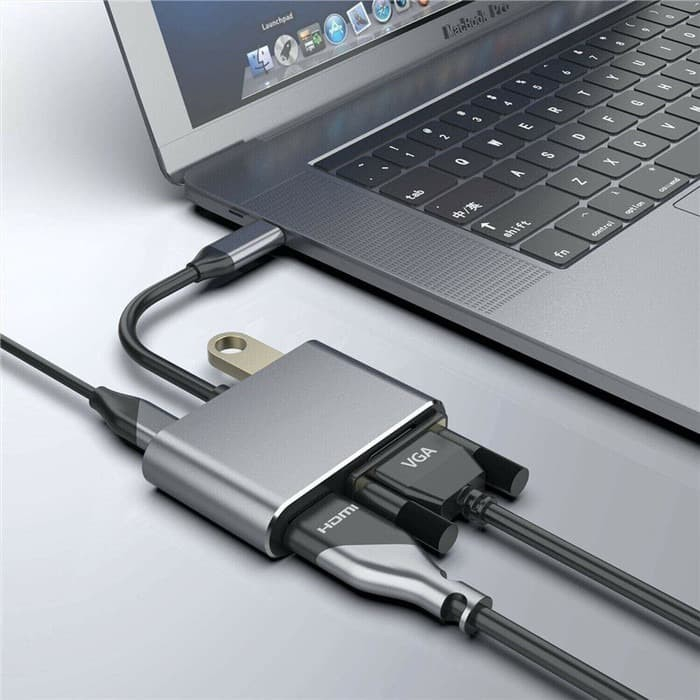 Jual MGBB Kabel Converter 4 IN 1 USB C Type-C To HDMI VGA HUB Adapter ...