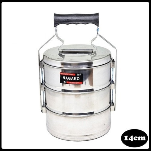 Jual FM - Rantang Makan Food Carriers Susun 3 Stainless 14 cm / Rantang ...