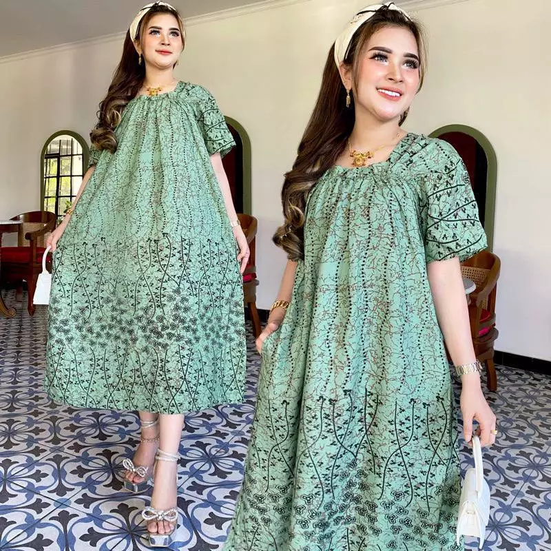 Gambar 4 Daster Jumbo Fuji Rayon Adem Lengan Pendek Daster Kekinian Jumbo Nyaman Seharian