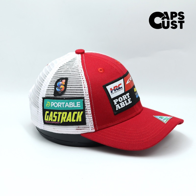 Jual CAPS - TOPI BASEBALL RACING PREMIUM RED & WHITE | Shopee Indonesia