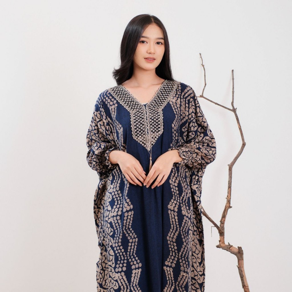 Jual Kaftan Batik Cap Mix Renda Tile Gamis Kaftan Jumbo Gamis Wanita ...