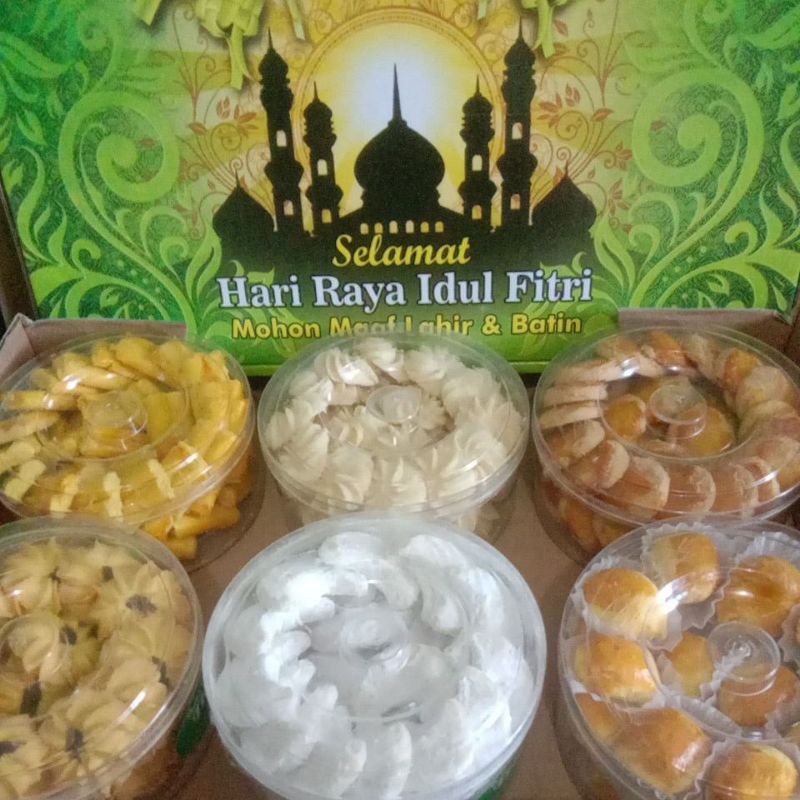 Jual Paket Kue Kering Lebaran 6 Rasa 6 Toples Nastar Kastengel Putri