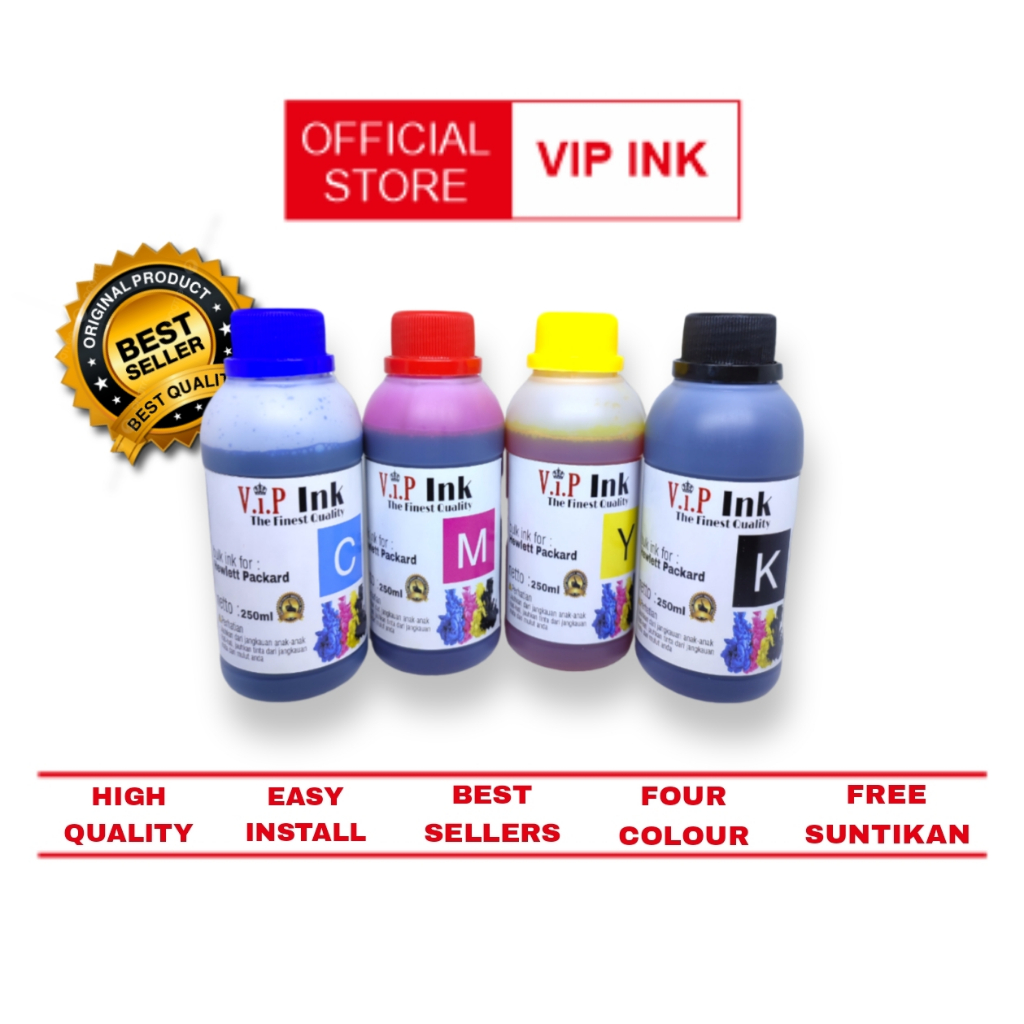 Jual VIP INK Tinta Isi Ulang Hp 250ml Grade A Korea Quality | Shopee ...