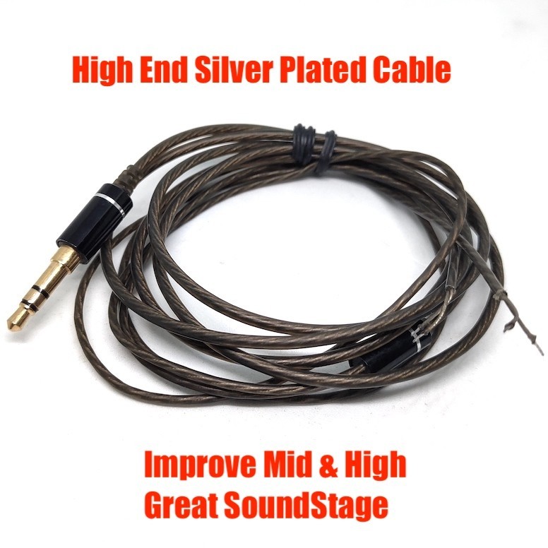 Jual Silver With Mic C5 Transparent Silver Plated Cable Replacement ...