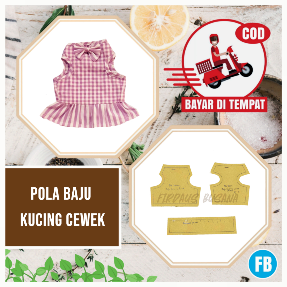 Jual 【COD】Pola Baju Kucing Cewek | Pola Instan | Pola Jiplak | Pola ...