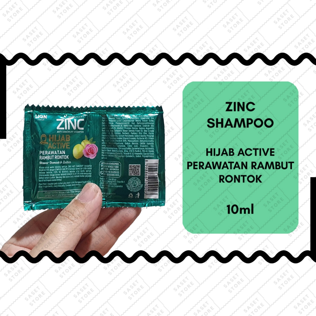 Jual Zinc Sampo Hijab Active Rambut Rontok 10ml Sachet Shampo Anti ...