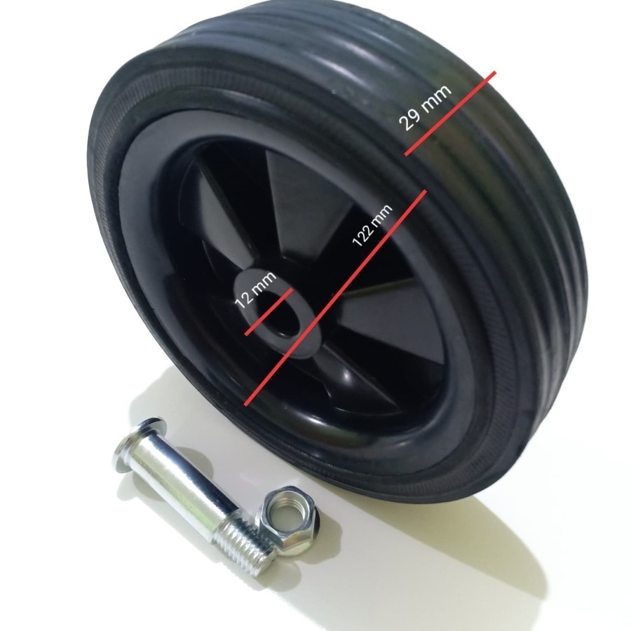 Jual Roda Kompresor Angin Portable Hitam Kecil 120 mm x 12 mm | Shopee ...