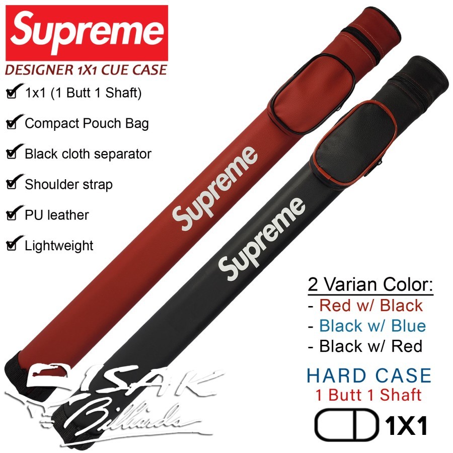 Jual Supreme 1x1 Case Red Tas Stick Hard Cue Sarung Stik Billiard 1B1S MH Merah Hitam Shopee Indonesia