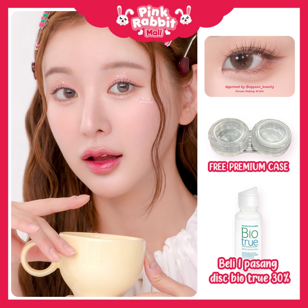 Jual Pink Rabbit Softlens Minus Latte Brown Aman Nyaman Normal dan -0. ...