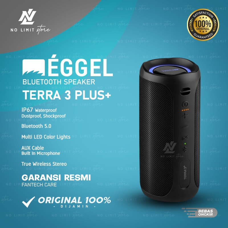 Jual Eggel Terra Plus Waterproof Bluetooth Speaker With Rgb Lights