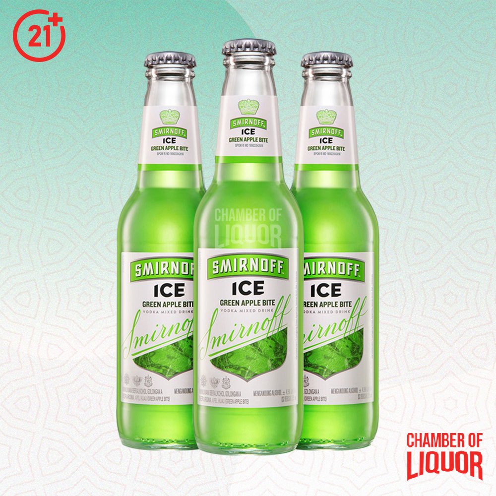 Jual Smirnoff Ice Green Apple Bite Bottle Bir Botol 275ml | Shopee ...