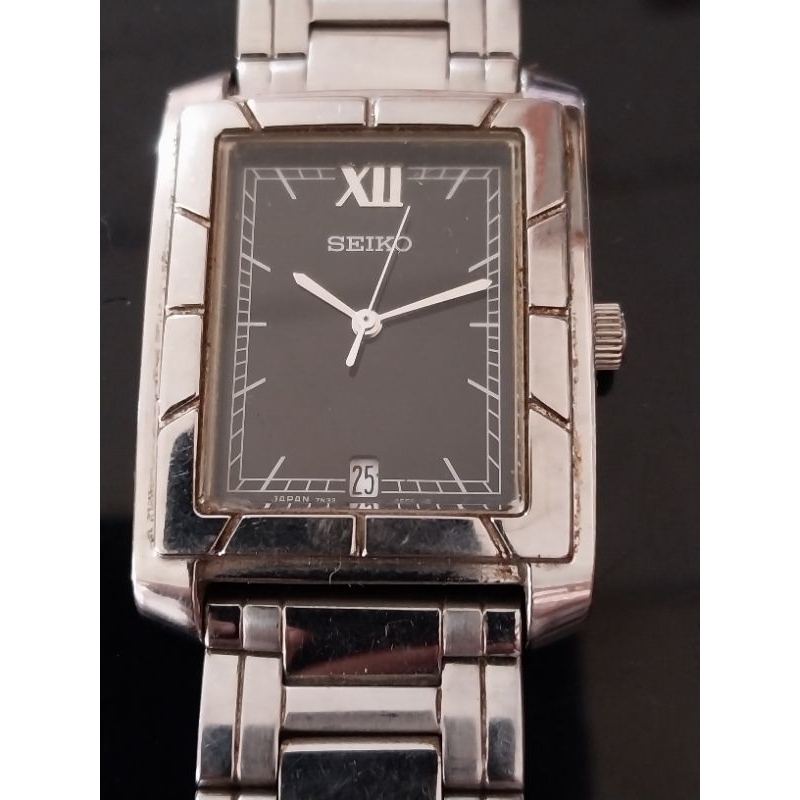 SEIKO・SUS・希少アンチマジック・耐磁クォーツ・黒文字盤7N32-0AG0 