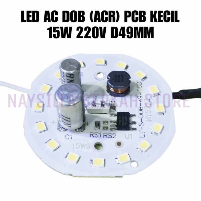 Jual PCB LED AC 15W 220V DOB (ACR) UKURAN PCB KECIL DIAMETER 49MM ...
