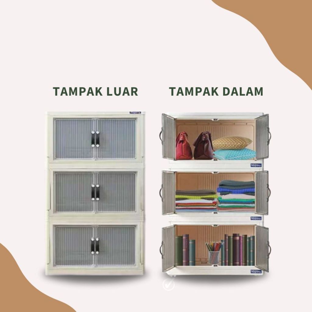 Jual LEMARI PLASTIK SUSUN 3 POLIBOX NAPOLLY TUMPUK SERBAGUNA MURAH KUAT ...