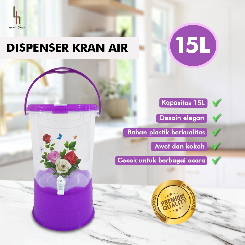 Jual Dispenser Plastik Dengan Kran 15L / Water Dispenser / Dispenser ...