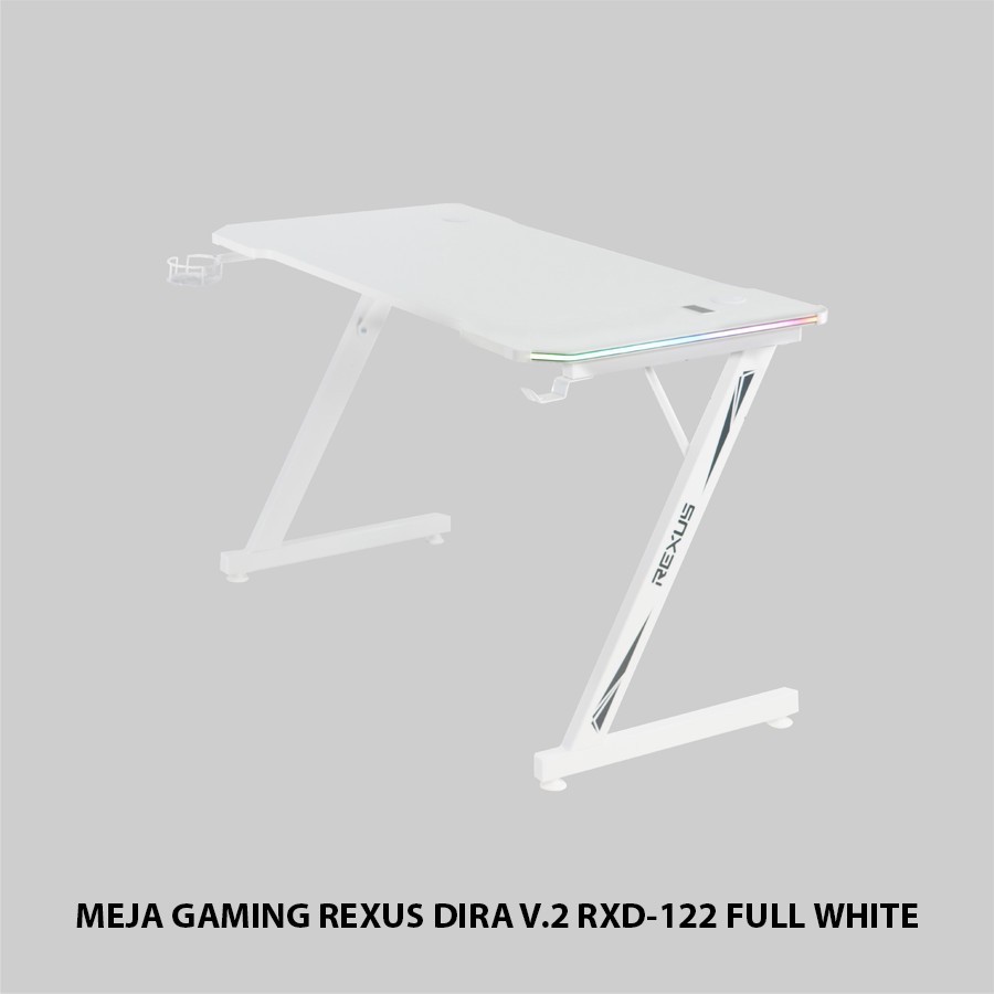 Jual MEJA GAMING REXUS DIRA V.2 RXD-122 - FULL WHITE | Shopee Indonesia