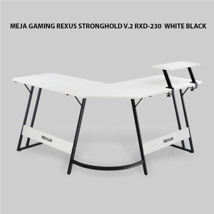 Jual MEJA GAMING REXUS STRONGHOLD V.2 RXD-230 - WHITE BLACK | Shopee ...