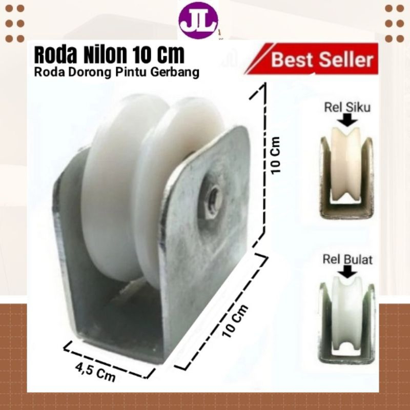 Jual Roda Pagar Nilon Ukuran 10 cm Pintu Besi Roda Gerbang Nilon Ukuran ...