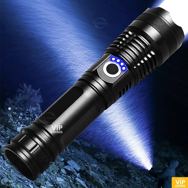 Jual Senter Led Super Terang Mini Rechargeable Black 30W | Shopee Indonesia