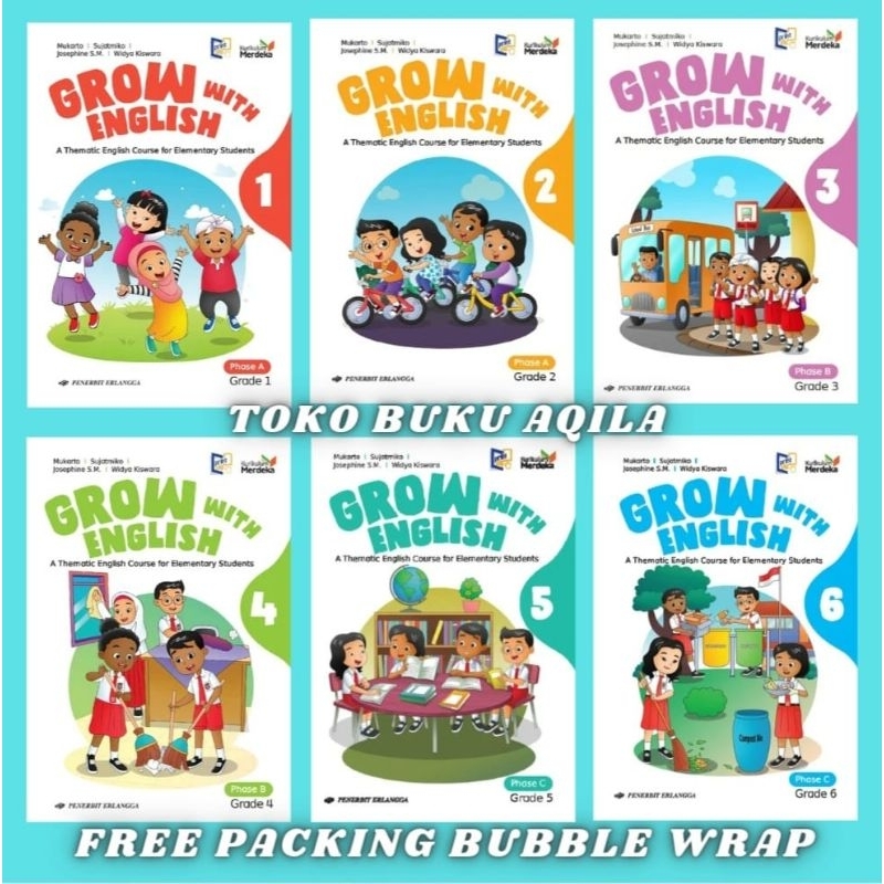 Jual Buku Grow With English Kelas 1 2 3 4 5 6 SD Erlangga Kurikulum ...