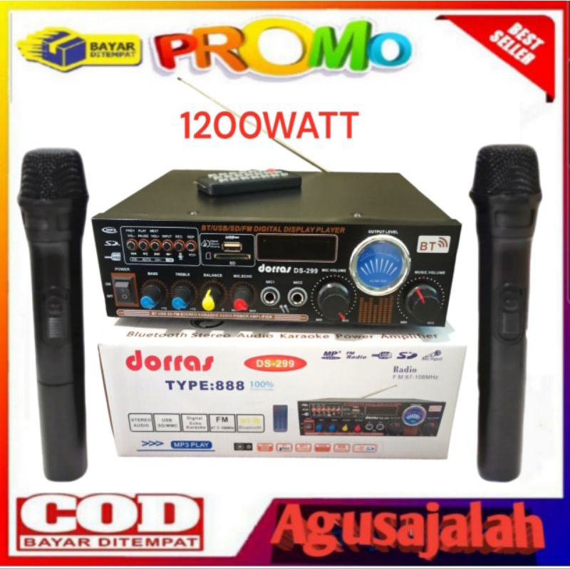 Jual DUO MIC POWER AMPLIFIER SUBWOOFER 800WATT LED DIGITAL BISA RADIO