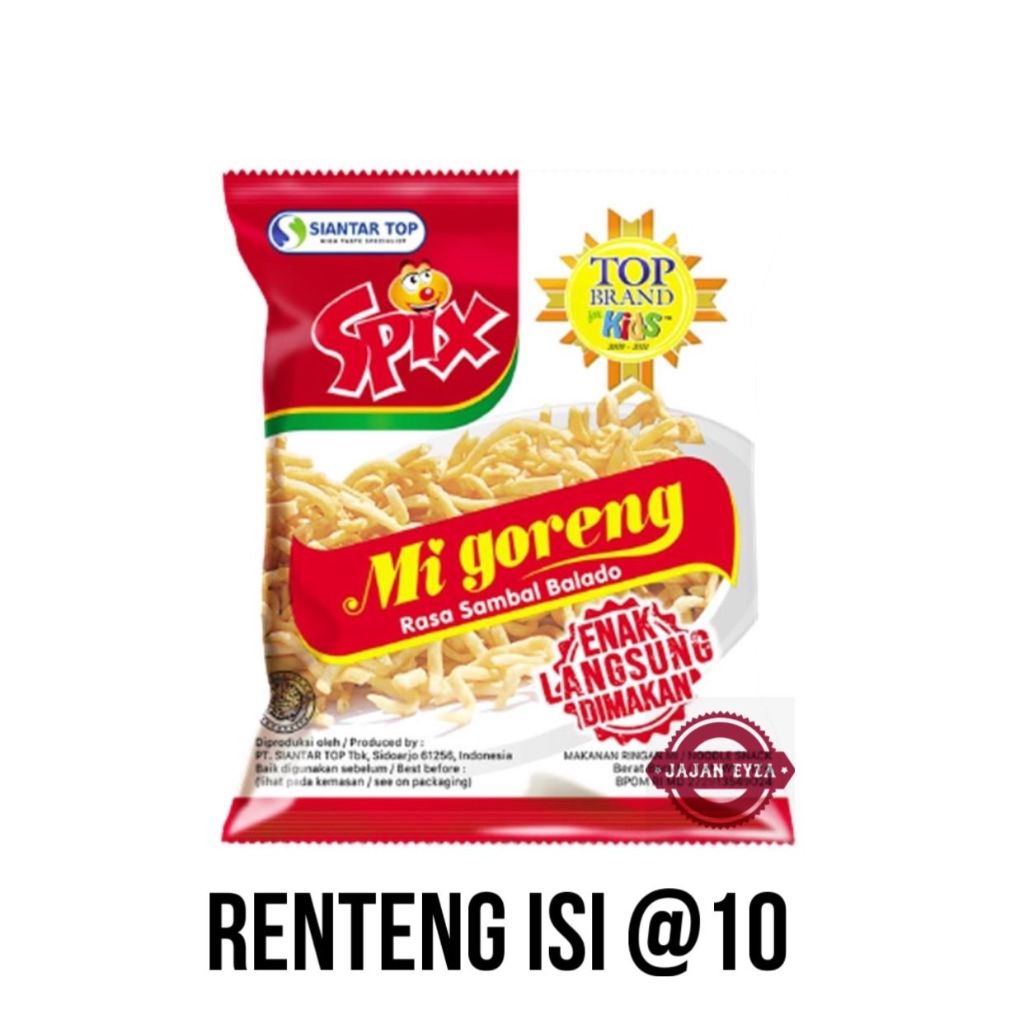 Jual siantar top spix mie goreng 1000 - 1 renteng isi 10pcs spix mi ...