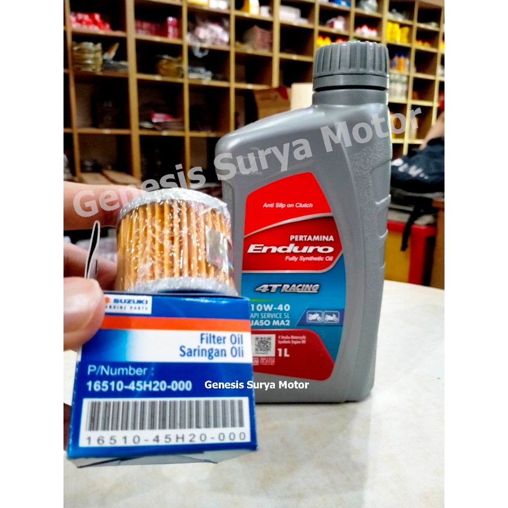 Jual Oli Enduro Racing 10W40 1Lt Paket Filter Oli Suzuki For Satria Fu ...