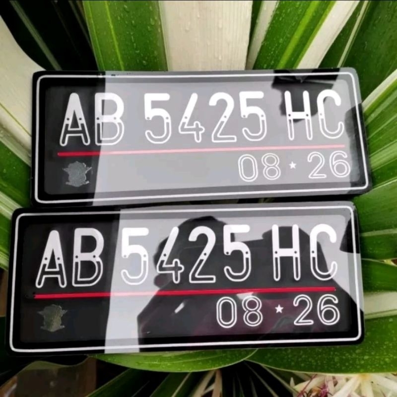 Jual plat nomor motor lapis mika akrilik variasi baut tanam putih hitam ...