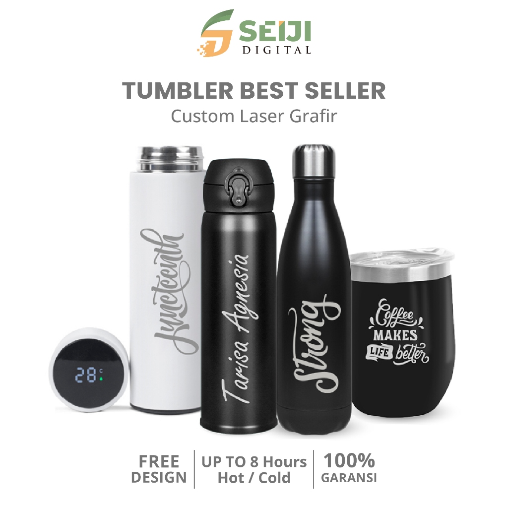 Jual Tumbler Custom Laser Grafir Best Seller Cetak Logo/Karakter/Nama ...