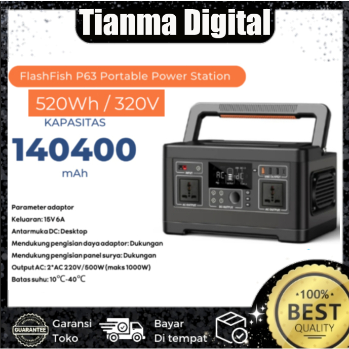 Jual Tianma Digital (Ready) FlashFish 220V 500W BEST Camping Power ...