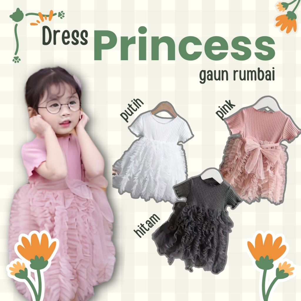 Jual [Little Dream Official] 0-7 Tahun Dress Rumbai Ubur Anak perempuan ...