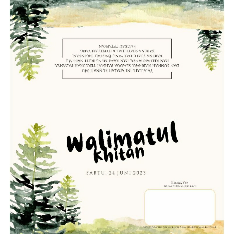 Jual undangan tasyakuran khitanan undangan sunat walimatul khitan