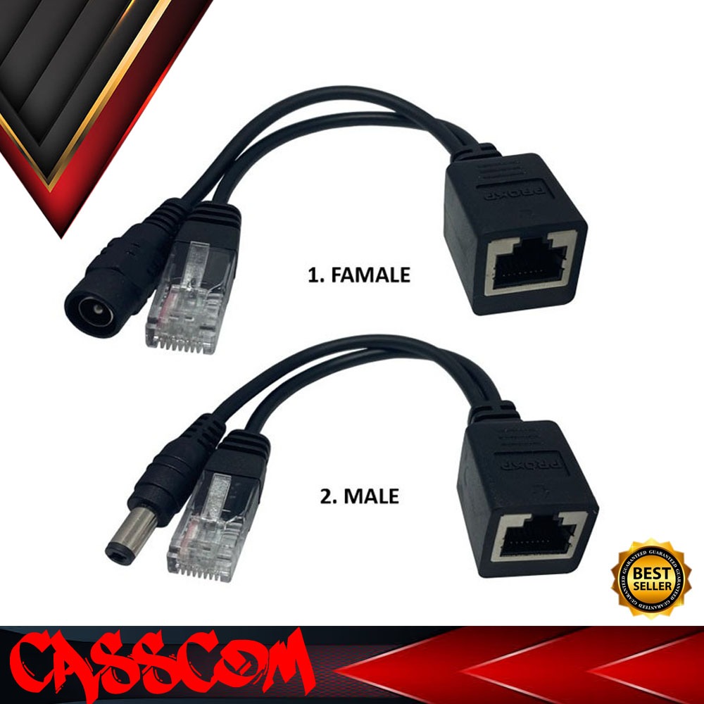 Jual Kabel POE Injector Splitter Set Male - Female | Shopee Indonesia
