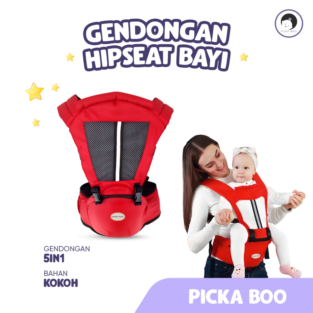 Jual PICKA BOO Gendongan Bayi Hipseat Gendongan Bayi Depan Hipseat 5in1 ...