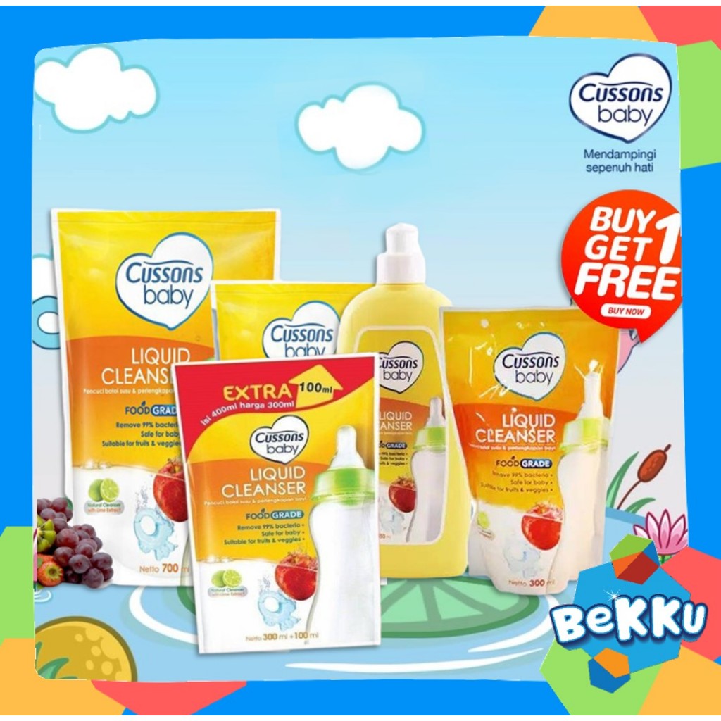 Jual Cussons Baby Liquid Cleanser Series - 300Ml+100ml - 700ml + 300ml ...