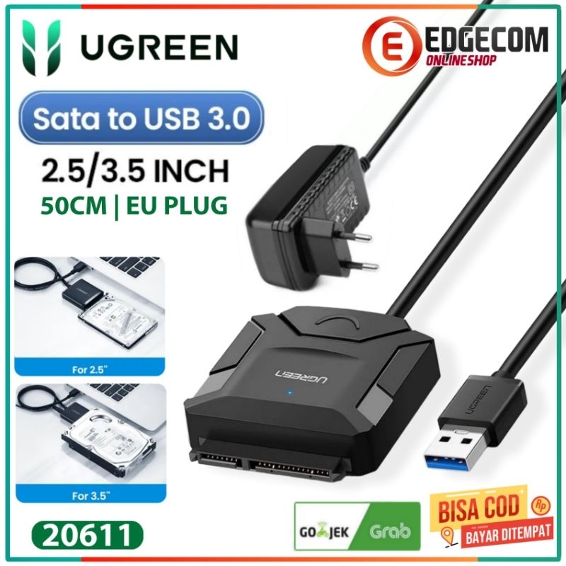 Jual Ugreen Kabel Adapter SATA III to USB 3.0 untuk Hard Disk 2.5 