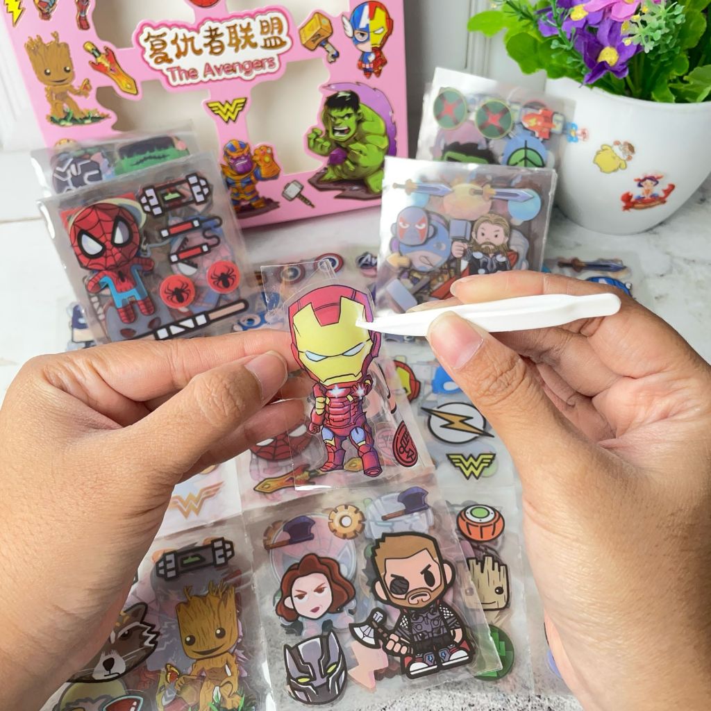Jual Stiker Superhero Avanger Isi 100 Lembar ST-1197 Waterproof Sticker ...