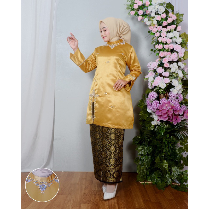 Jual EK (Realpict) Kebaya Baju Kurung Payet AL - kebaya belah samping