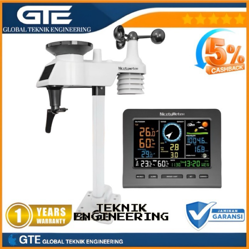 Jual Wireless Weather Station WiFi PC USB Rain Gauge Wind Speed Nicety